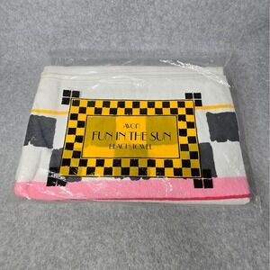 Vintage 1987 Avon Beach Towel Fun‎ in the Sun Ice Cream Cone Sealed Made in USA
